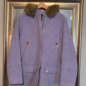 Purple J. Crew Cheateau Parka in Italian Stadium Cloth Size 18